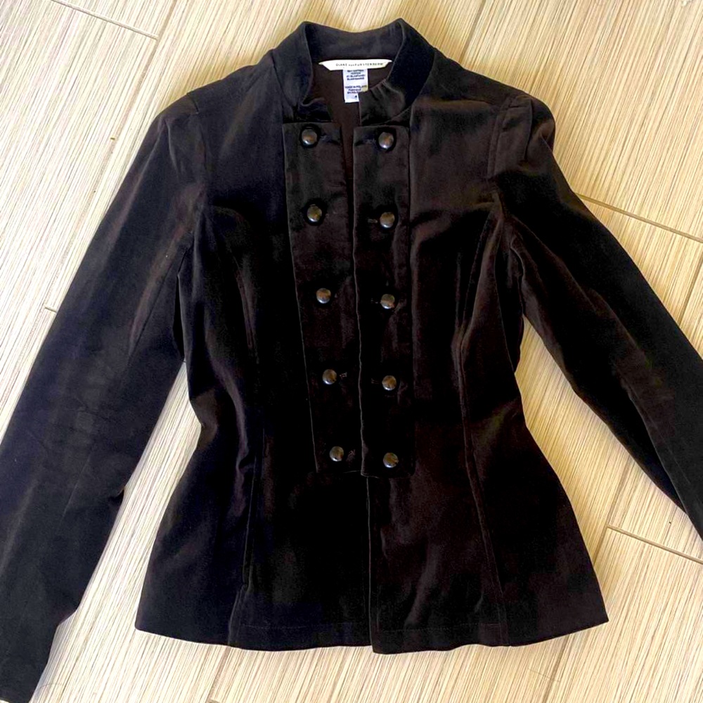 Diane Von Furstenberg chocolate brown jacket size 4